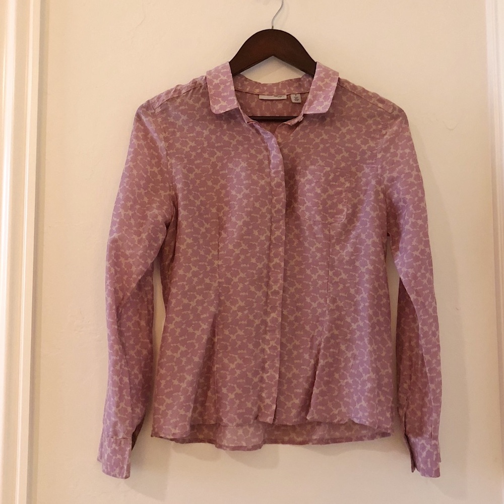 Light purple patterned button up blouse